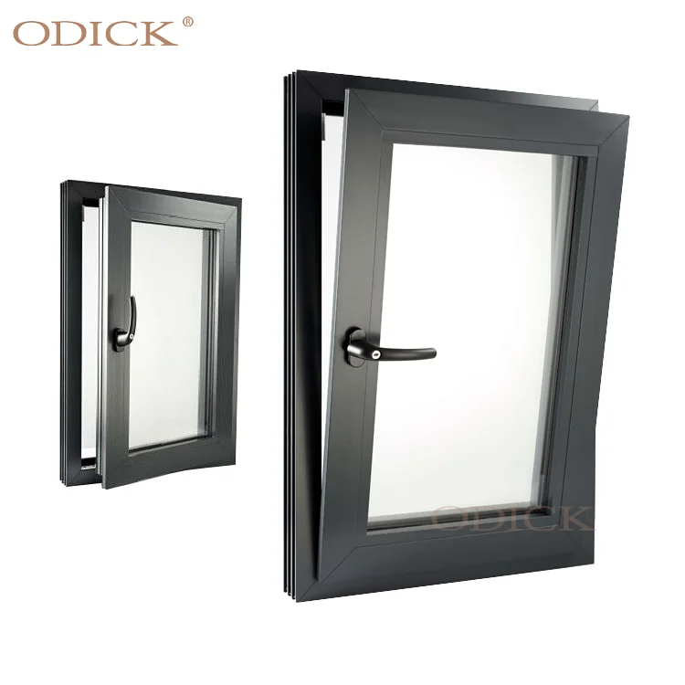 Modern Design Hurricane Proof Aluminum Hung Window Thermal Break Double Glazed Awning Windows For Villa House