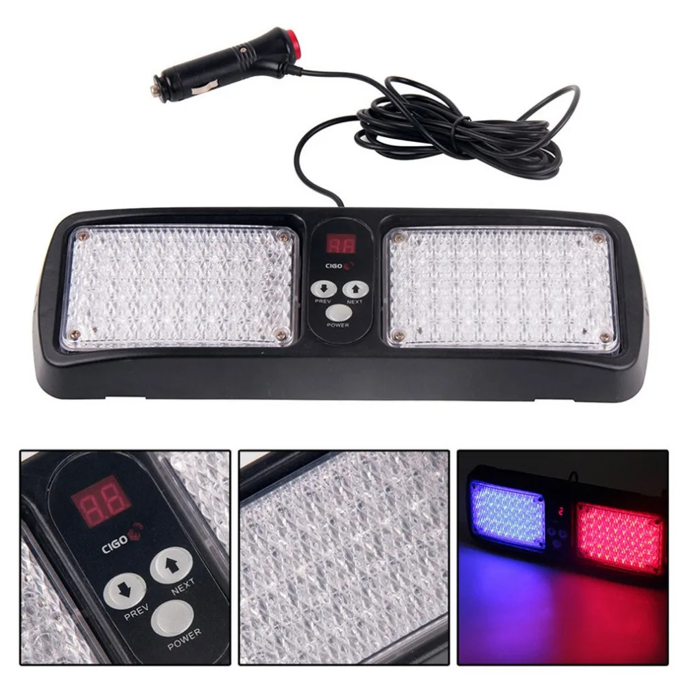 
86 LED Super Bright Car/Truck Emergency Dash Visor Strobe Light with 12 flash patterns Red+blue 