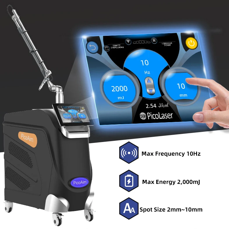 Pico Second Laser 755nm 450ps Picolaser Picosecond Laser Nd Yag Laser Tattoo Removal Machine Price