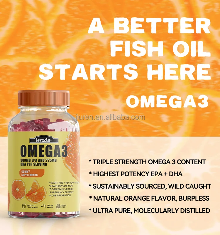 DHA Seaweed Oil Omega-3 Soft Gummies Promotes Sleep Soft Gummies Natural Brain Supplement