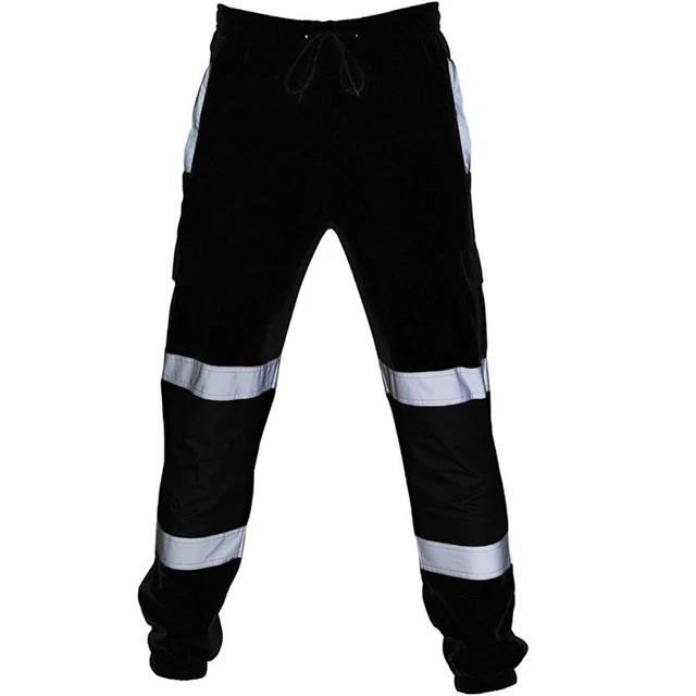 men safety high visibility stretch work wear trousers pants