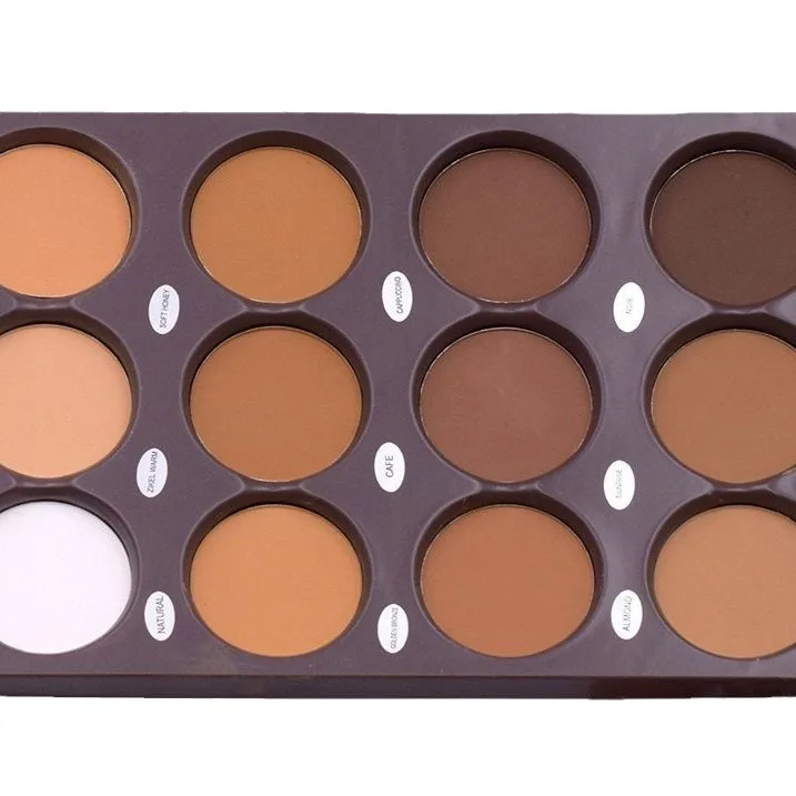Wholesale Natural 12 Color Vegan Makeup Face Contour Cosmetics Matte Pressed Powder Palette