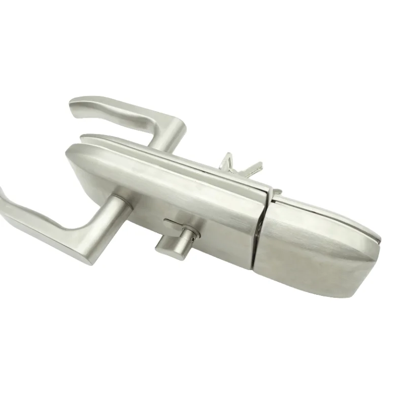 Kensharp Double Sided Key Mortise Locks Handle Tempered Push Glass Door Lock For Glass Sliding Door