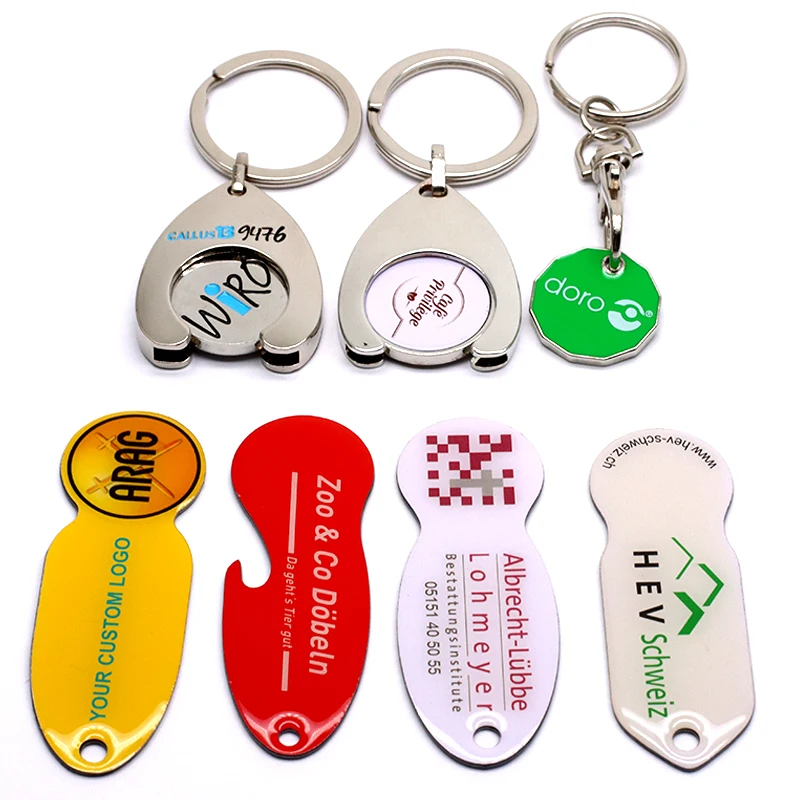 Hot Sale Token Coin Keychain, Metal Euro Coin Holder, Personalised Trolley Coins