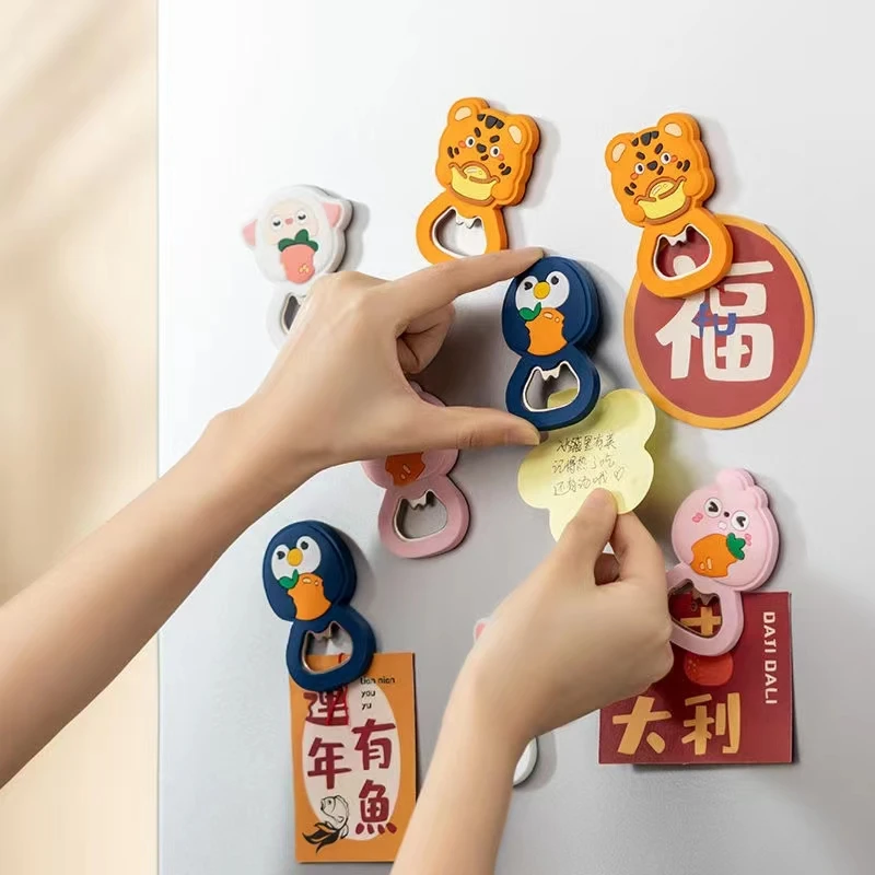 Custom Good Products Bulk Fridge Magnet Metal Beer Cute Animal Shapes Bottle Opener Keychains