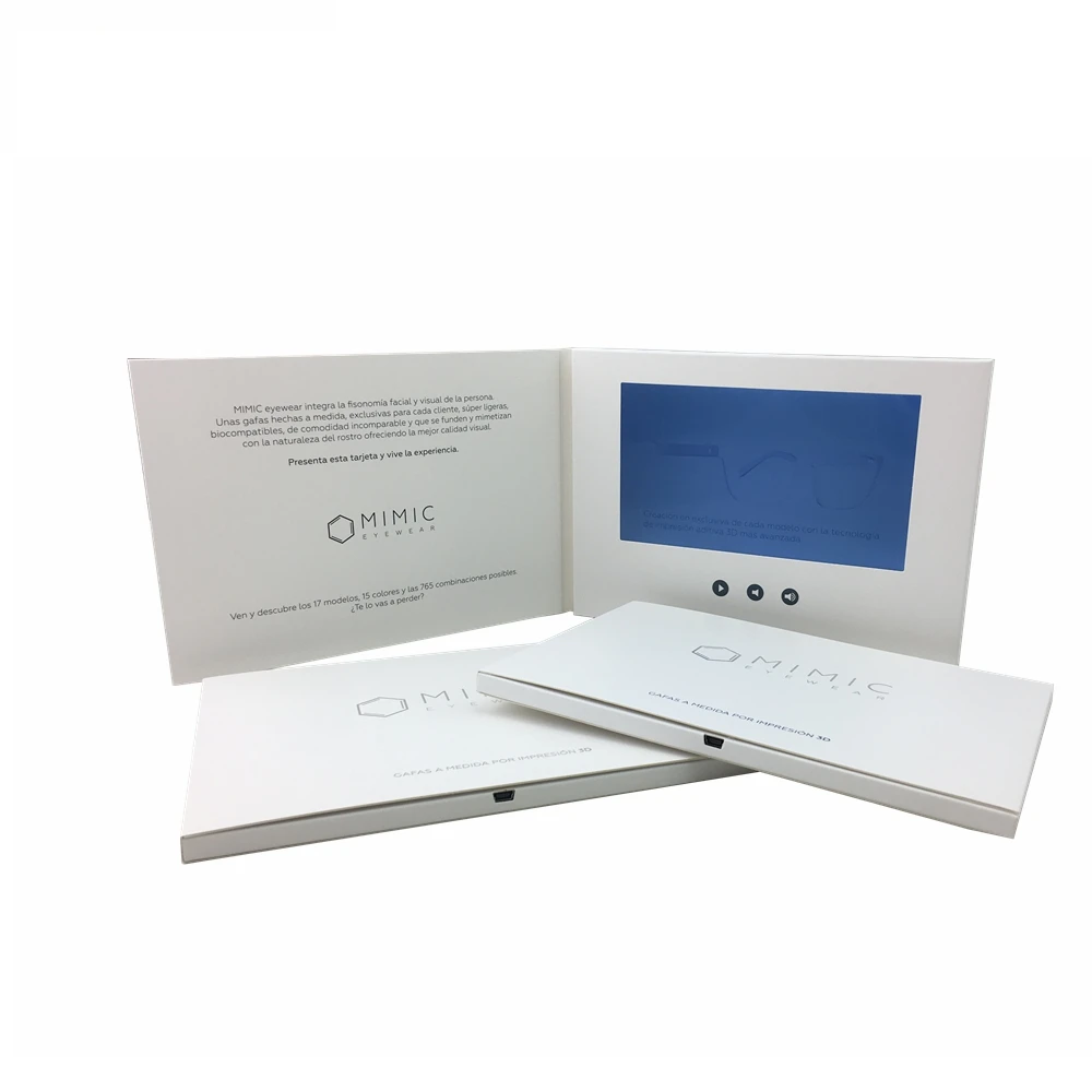 Custom 7-Inch LCD Digital Video Player Brochure for Marketing & Advertising Business Gift Card