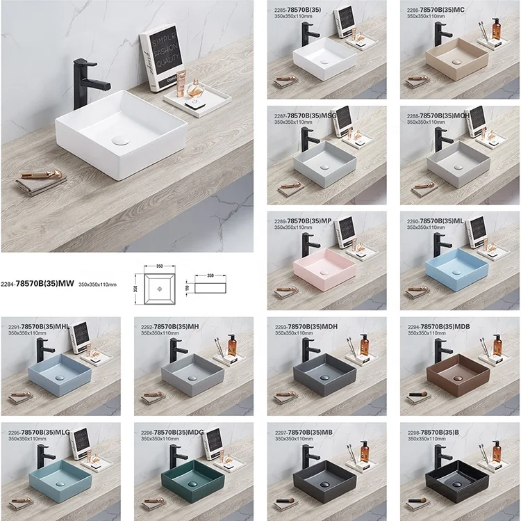 Best Quality Specification Guangzhou Matte Green Color Ceramic Art Wash Basin