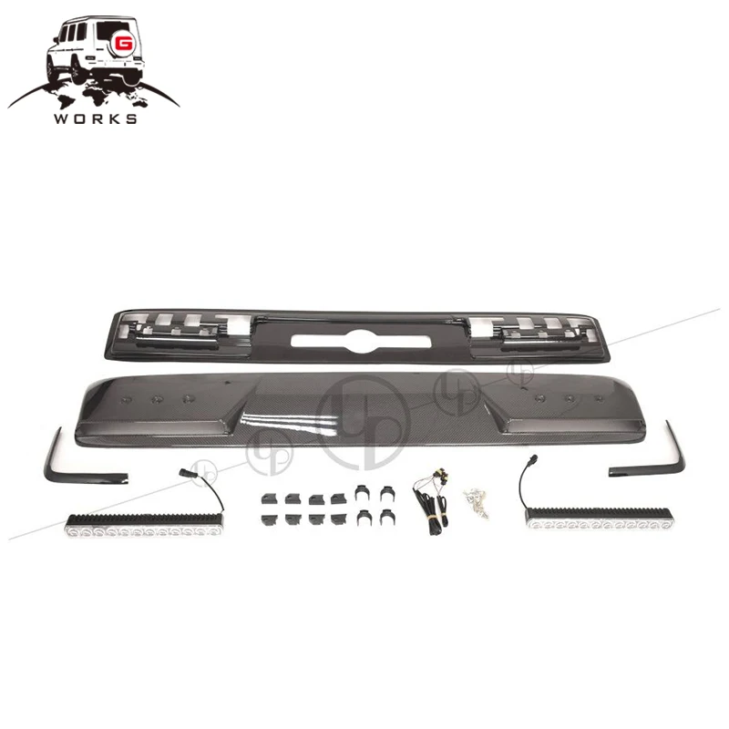 G класс W464 G63 G350 G500 G550 2019 год сухой углеродный передний спойлер на крышу для W463A со светодиодными