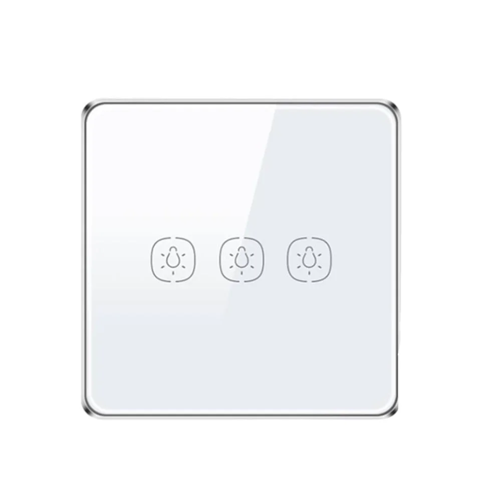 Wall Switch Work with Tuya Zigbee Hub Alexa Google Home Touch Light Switch No Neutral Wire 1 Gang 2 3 tied