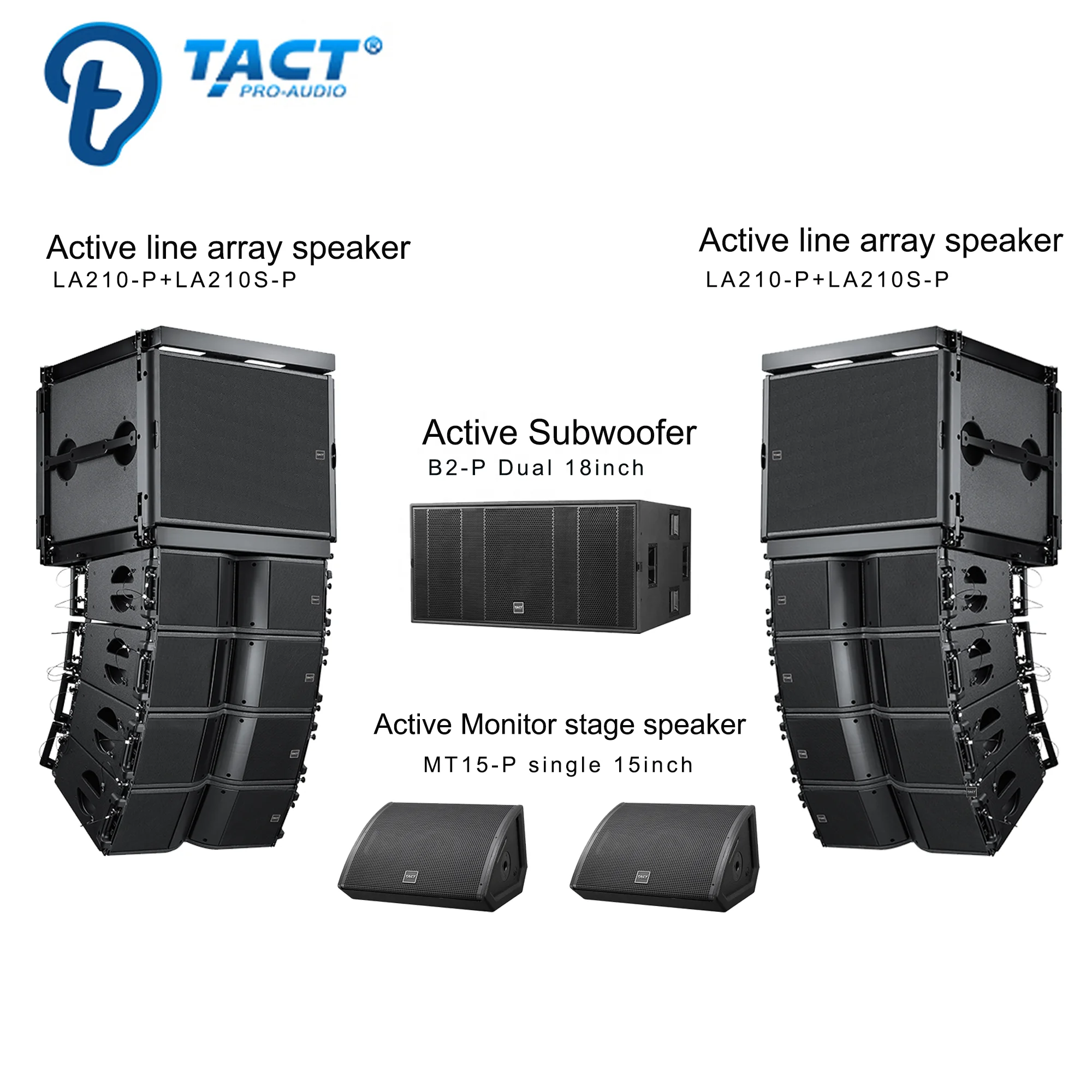 LA212-P  TACT Double 12 inch  Professional Line Array System Active Speaker