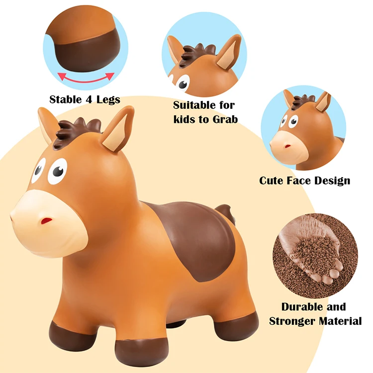 Hot Sale Toy Ride on  Animals  Large Horse Rubber Pump Kids Toys Inflatable Toys