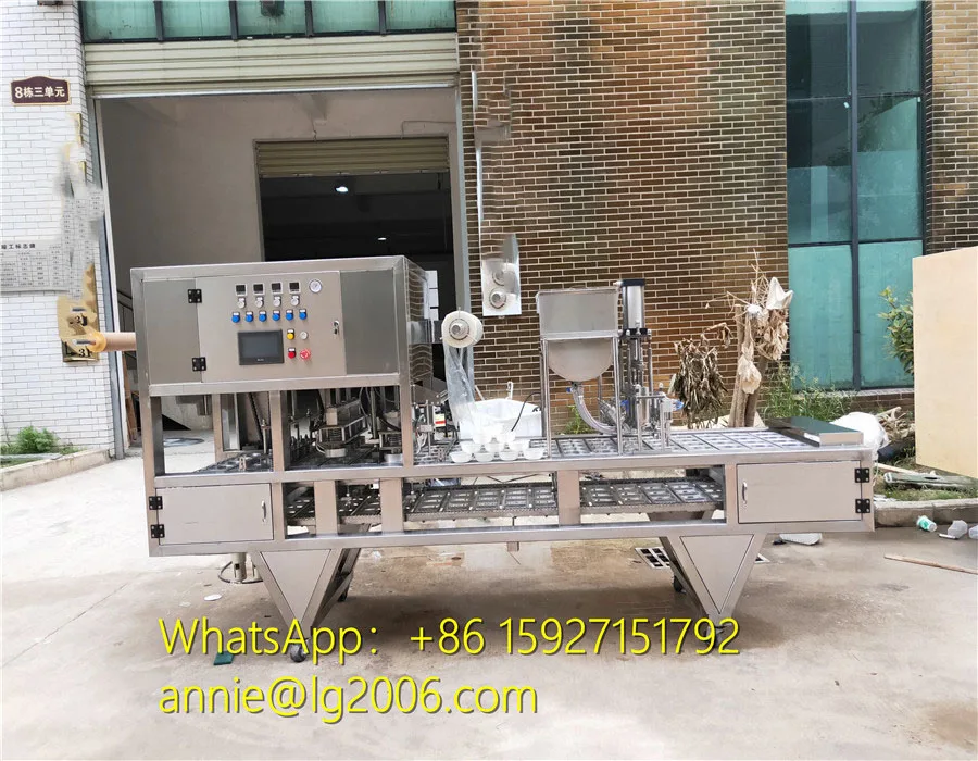 Automatic Disposable Plastic Paper Bowls Instant Noodle Butter Chocolate Yogurt Seafood Instant Soup Filling Sealing Machine