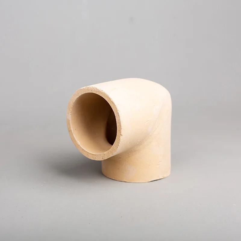 Alumina ceramic tube right angle series, D55 - D150 heat-resistant sprue ceramic tubes, efficient resin sand