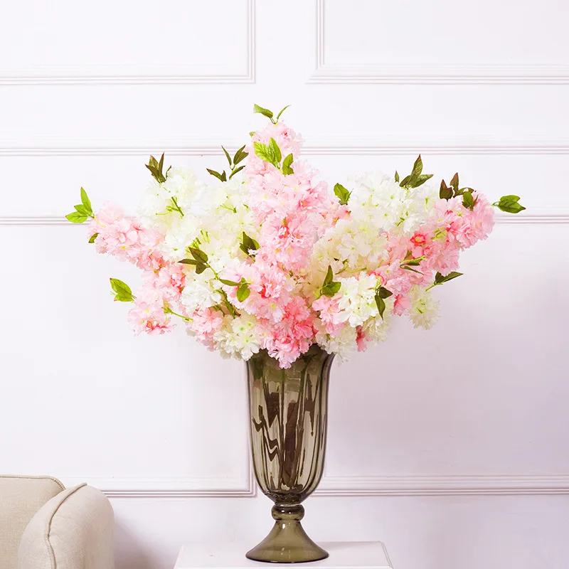 Cherry Blossom Branch Wedding Cherry Tree Peach Tree Flower Fake Flower Wish Simulation Rattan Indoor Wall Decoration Rattan