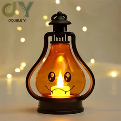 LED Halloween Pumpkin Ghost Lantern Lamp DIY Hanging Scary Candle Light Home Horror Props Kids Toy For Wholesale