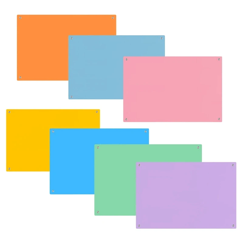 40x40 cm small magnetic glass writing board for classroom in pink color