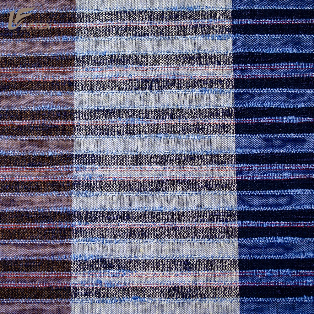 China factory supply custom high quality stripe plain dyed 100% linen fabric for garments
