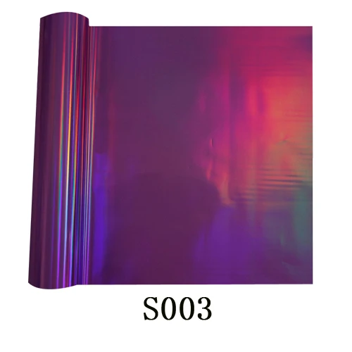 S003# Design fabric & leather handbag & shoes metallic film holographic heat transfer