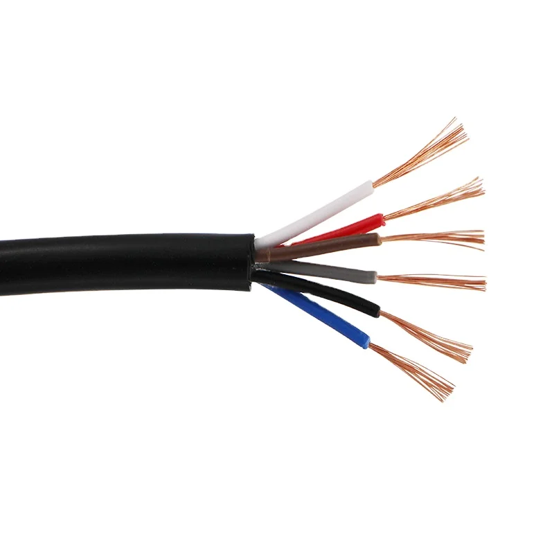 Custom power cables RVVP 6*0.2mm 24 awg pure copper electric wire flexible shielded PVC jacket Multicore Cable