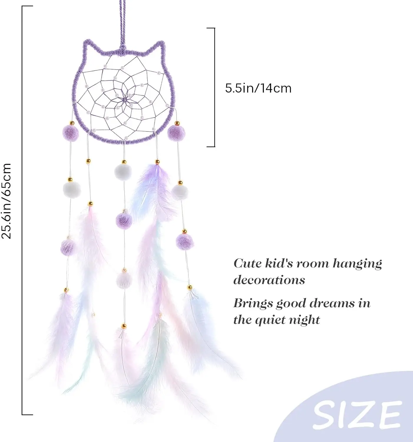 Dream Catchers Handmade Catcher Black and White Feather Wall Hanging Decoration Home Ornament Craft Car Yin Yang Culture