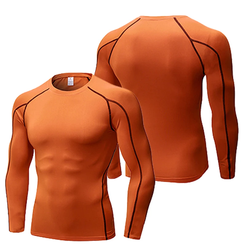 Men Compression Under Base Layer Tops Long Sleeve Quick Dry Sports Shirt custom mens gym long sleeve blank tight shirts