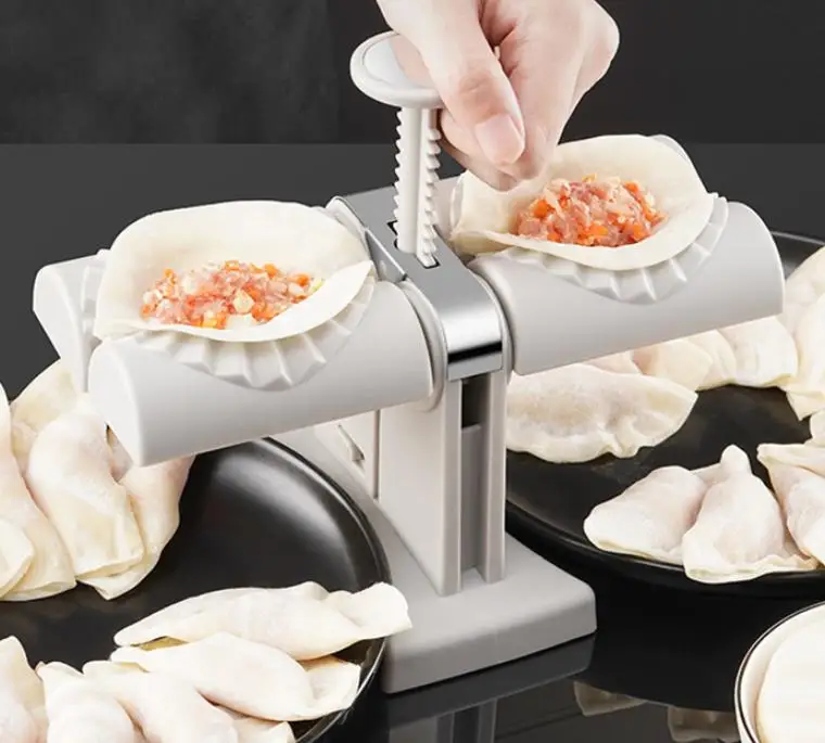 Dumpling Maker Small Household Dumplings Mold Samosa Skin Pattern Press-Type Double-Head Dumpling Machine