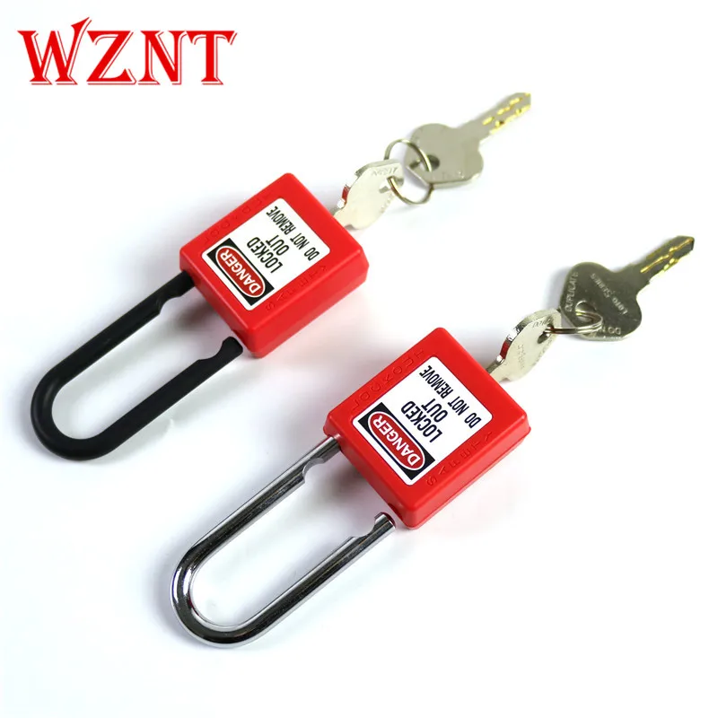 410 Master lock standard Thermoplastic red safety padlock with 38mm tall shackle