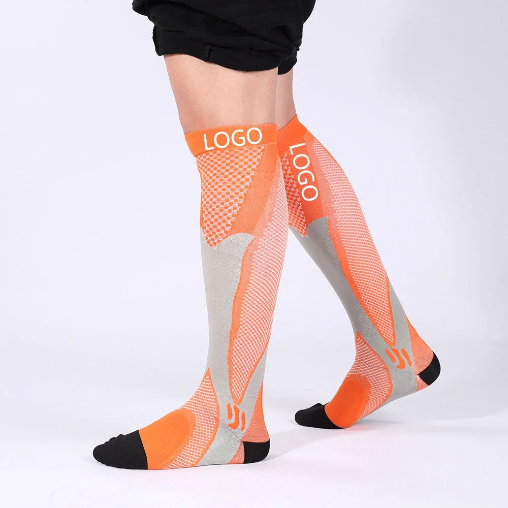 Factory colored Running Cycling Sport knit with logo compression socks