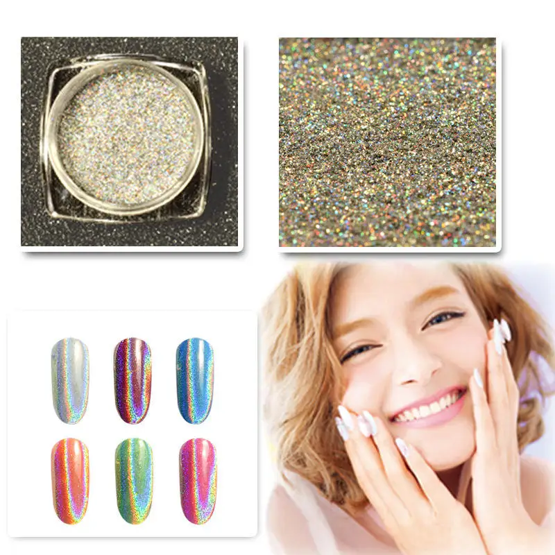 Wholesale New Popular Foreign Trade Nail art DIY seven color laser electroplating magic mirror magic color laser silver powder