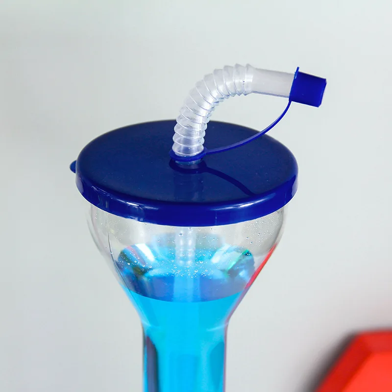 24oz Drinking Ice Party Half Beer Glasses Slush Plastic Yard Cups with Straw