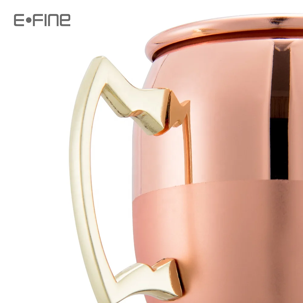 EFINE Factory Price Solid Copper Moscow Mule Beer Mug Stainless Steel Cocktail Cups in Bar