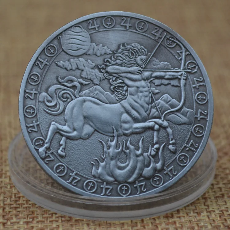 12 Constellation Commemorative Coins Aries/Taurus/Gemini/Cancer/Leo/Virgo/Libra/Scorpio/Sagittarius/Capricorn/Aquarius/Pisces