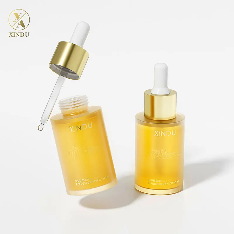 30ml essential oil serum flat shoulder frosted clear glass dropper bottle with pipette