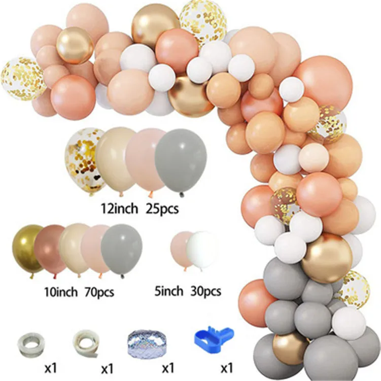 129 PCS Balloon Garland Arch Kit White Latex Confetti Balloons Set Party Balloons Decoration