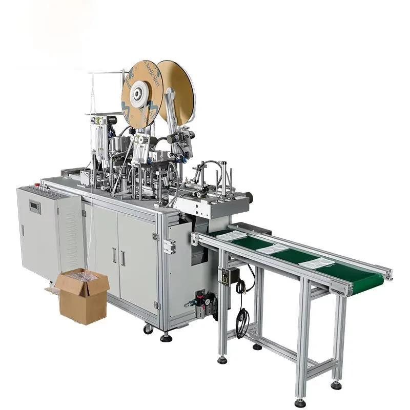 Semi Automatic Ties On disposable face Mask Ear loop Welding Machine conveyor belts Earloop joint link Non Woven Surgical sewing