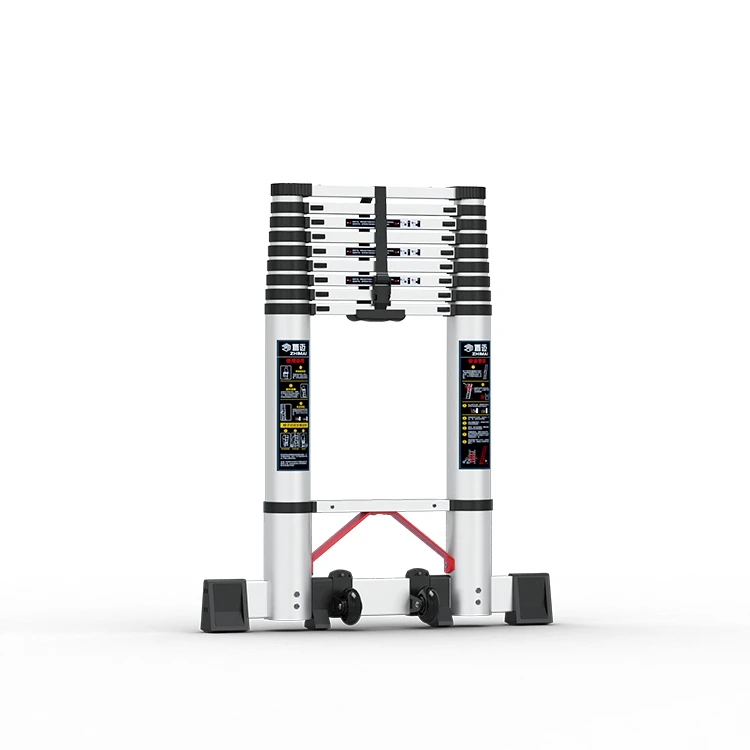 Home telescopic ladder stairs single straight aluminum alloy ladder folding telescopic aluminum extension ladder