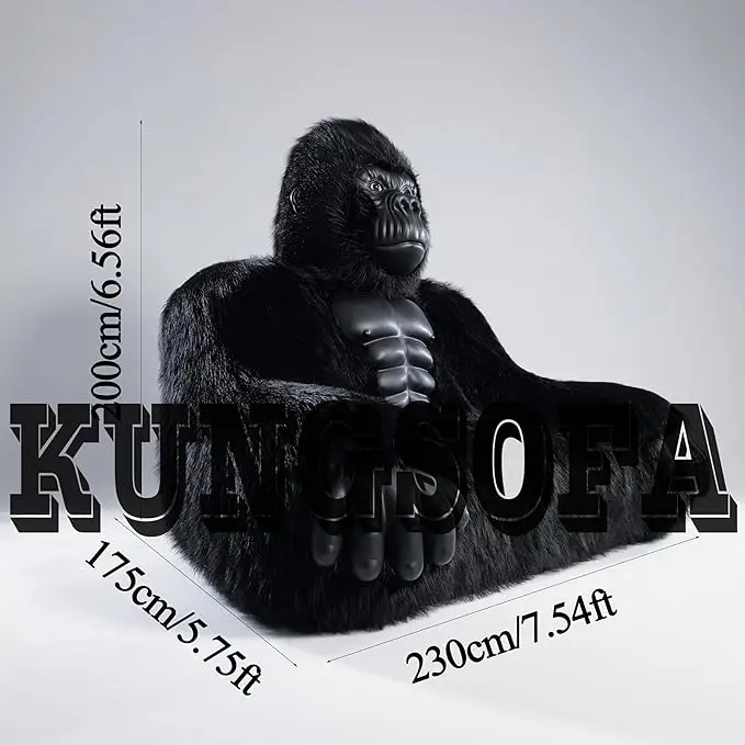 2025 New Year and Christmas Trendy Play Anime King Kong Sofa Bed Inflatable Gorilla Monkey Chair Set for Event Celebration