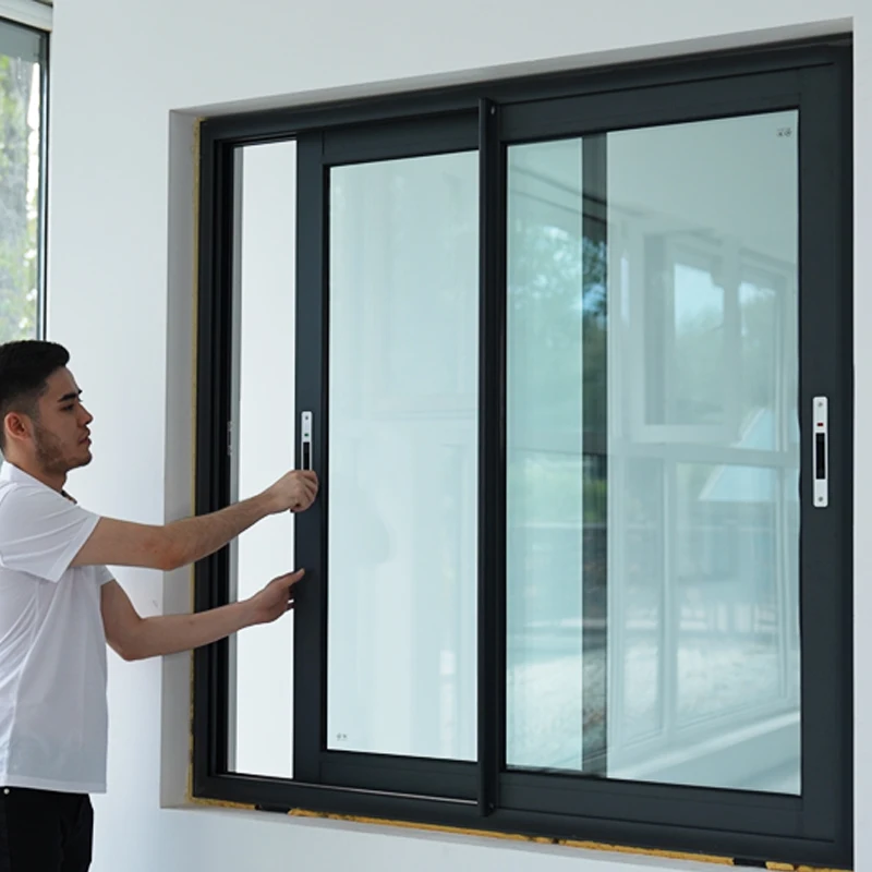 North Tech Sliding Window NFRC Customized Space-saving Green Color Aluminum Sliding Window for Home