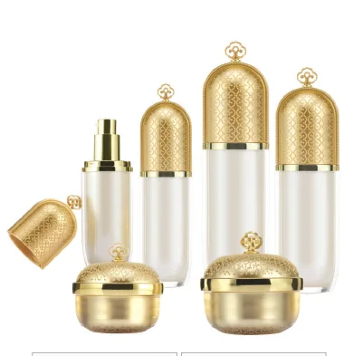 
Cosmetic set container 50ml 100ml 150ml 250ml 300ml PET plastic cream jar and lotion pump spray bottle Plastic Cosmetic set 