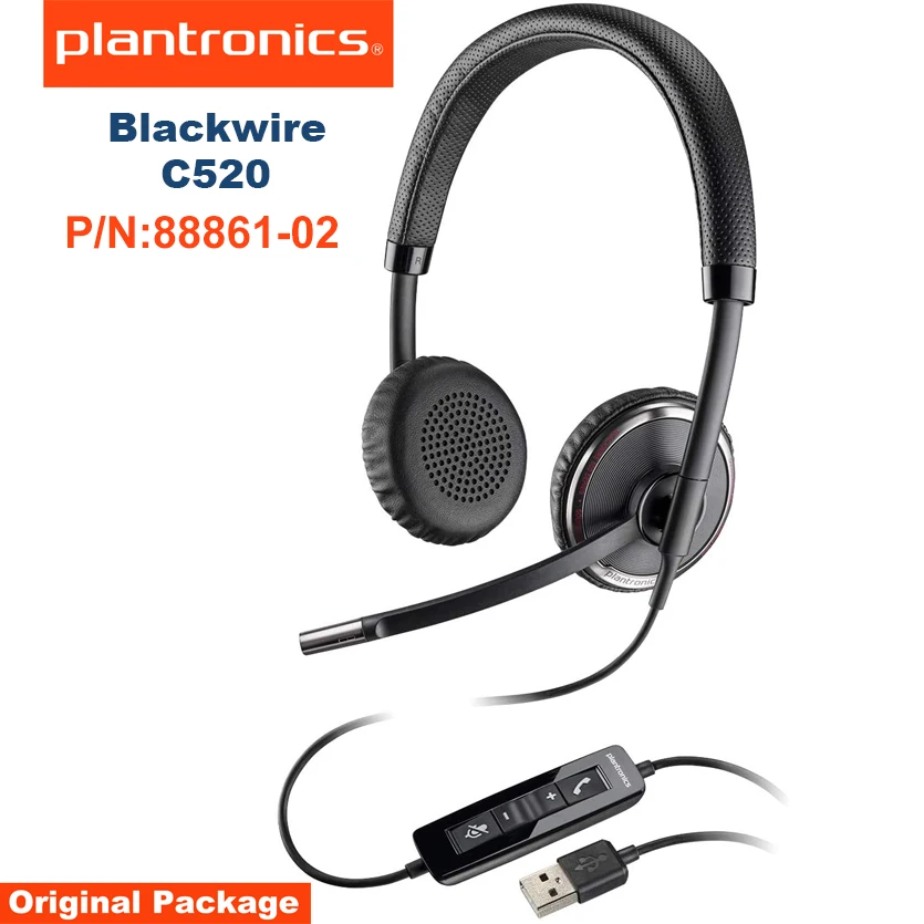 Plantronics Blackwire C500series C520-M USB Binaural Microsoft-Certified Lync Headphone P/N:88861-02