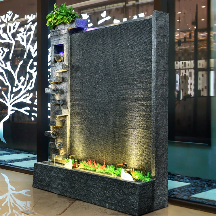Water fountain curtain wall for hotel reception  hall decoration