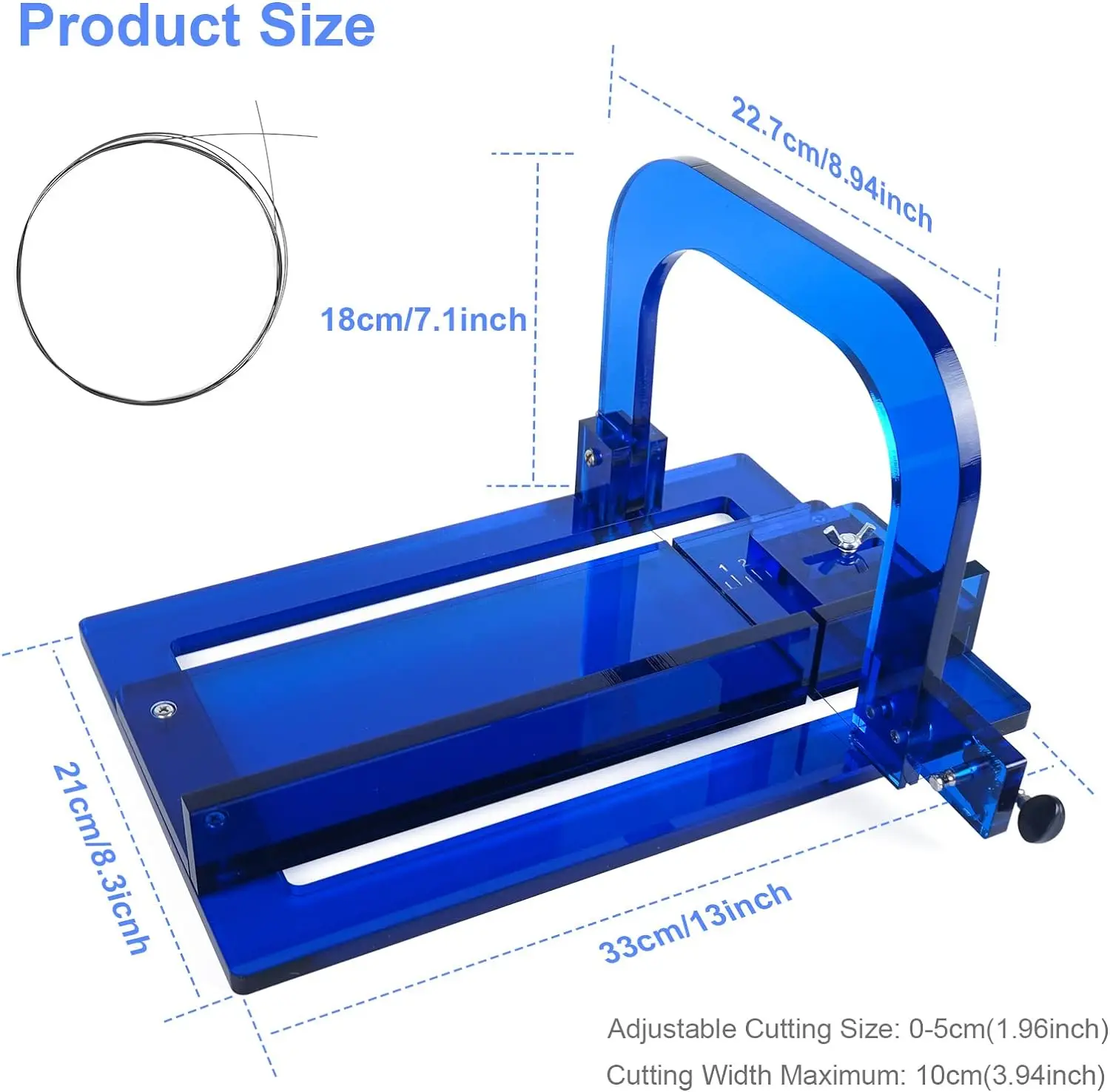 Professional Soap Cutter with Wire Adjustable Acrylic Cutting Tool with Size Scale Single Wire Slicer for Handmade Soap Loaf
