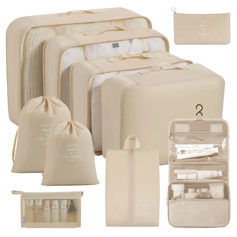 High Quality Lightweight Compression Oxford Storage Luggage Travel Packing Cubes With Zippers