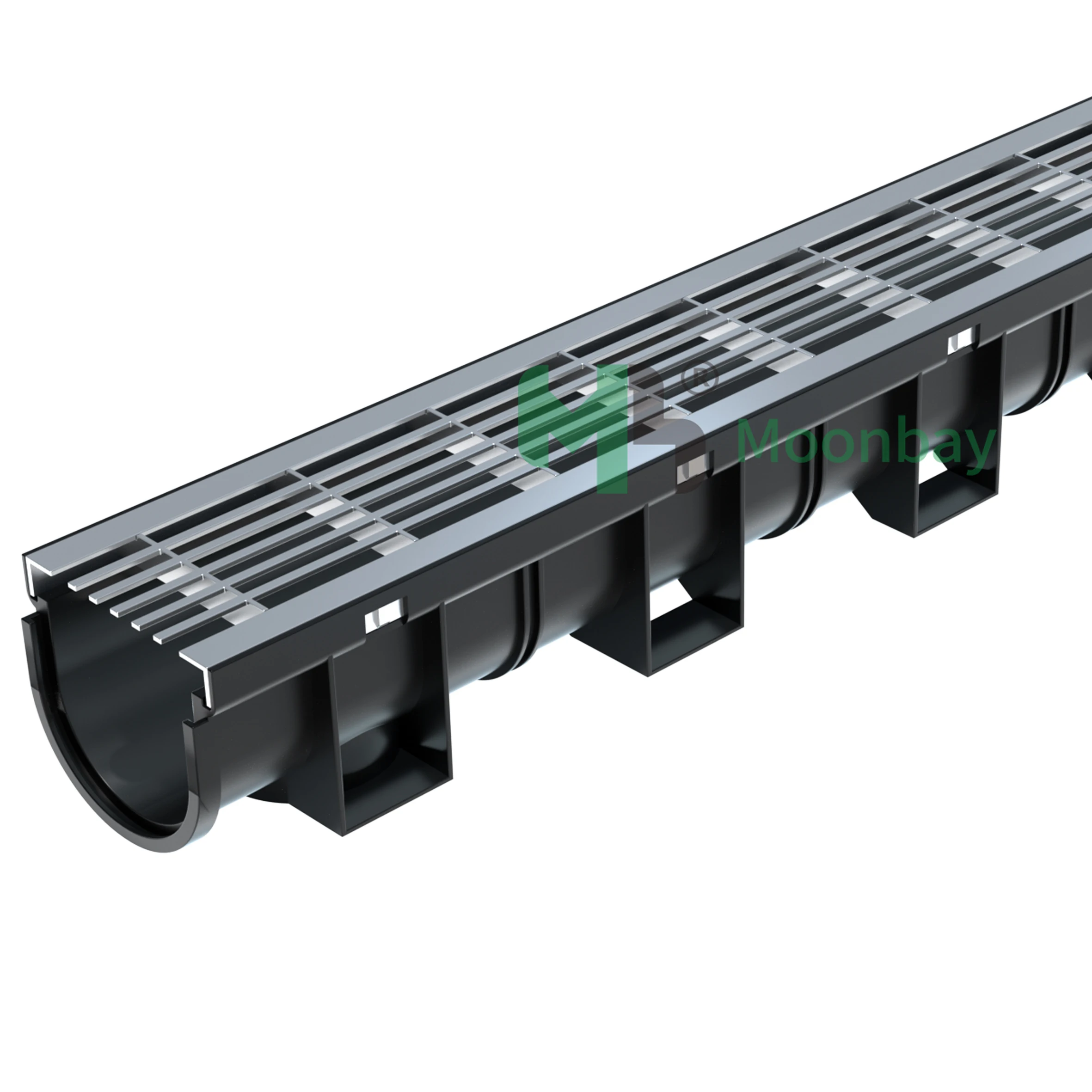 Building material rainwater plastic drainage gutter with stainless steel  cover