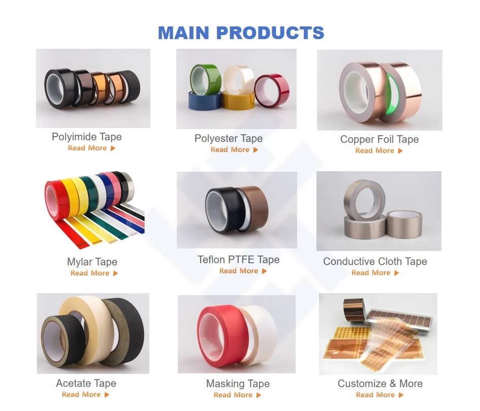 High Temperature PTFE Tape with Silicone Adhesive Wear Resistant Insulation Flame Retardant Thermal Insulation Glue