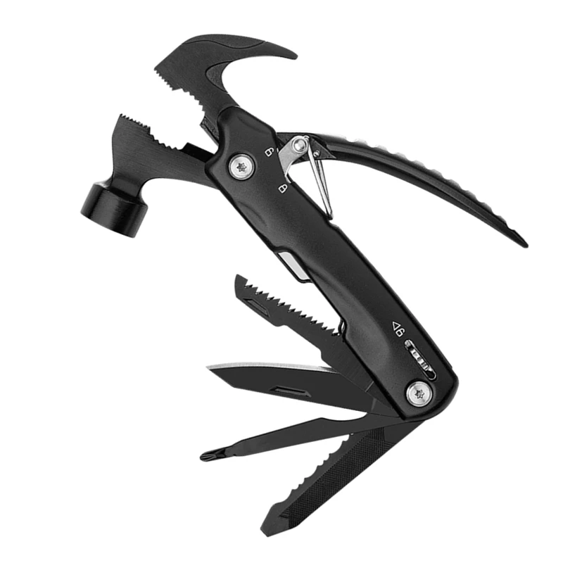 MF-23AH Multi Purpose Exploring Camping Hiking Portable Folding 12-In-1 Multi Hammer Tool