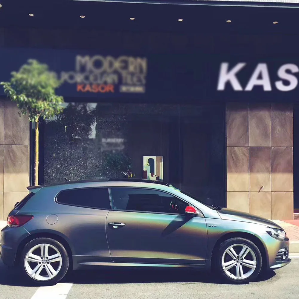 TSAUTOP 1.52*17m Iridescence Laser Grey Auto Vinyl Car Wrapping Film Car Body Wrap Sticker