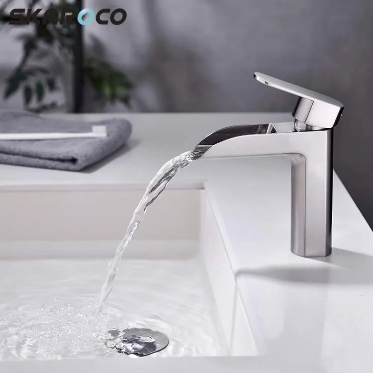
Trade Assurance Modern Bathroom Brushed One Way Single Handle Basin Faucet Mixer Tap 