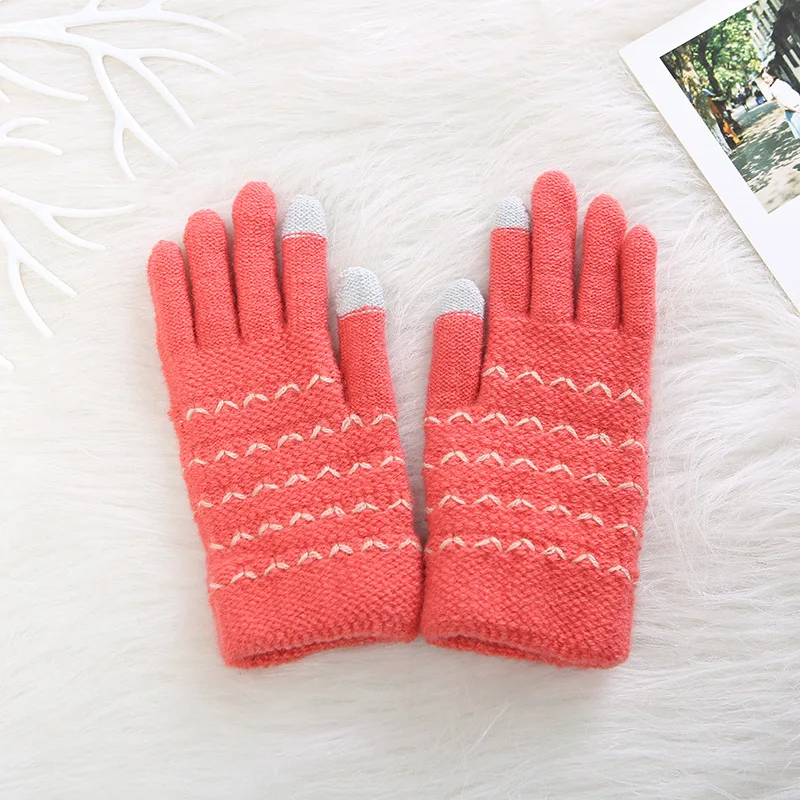 2019 Winter Magic Gloves Touch Screen Women Warm Stretch Knitted Mittens Gloves