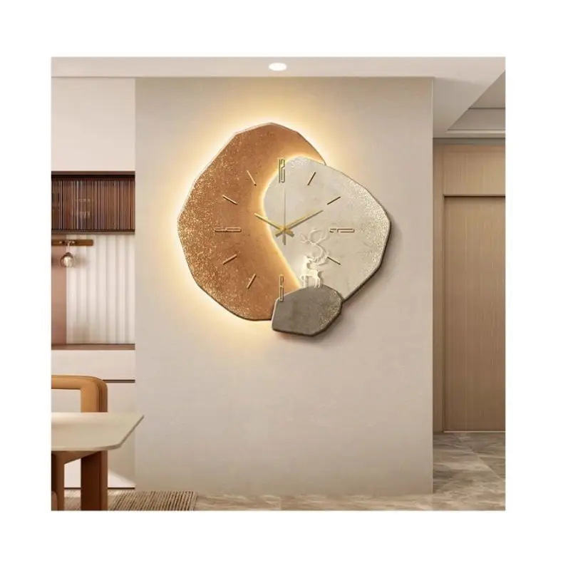 Art Metal Paintings Decoration Landscape Glass And Horses Canvas Frame Home Hanging Decorative Painting Wall Arts With Light